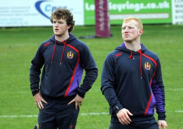 Connor and Liam Farrell together at Wigan training, before Connor moved to Widnes on loan