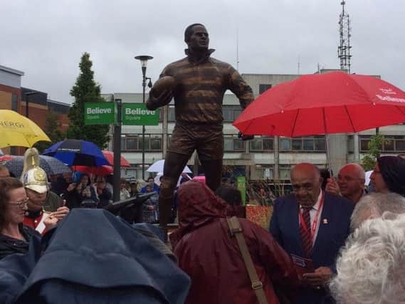 The Billy Boston statue is unveiled