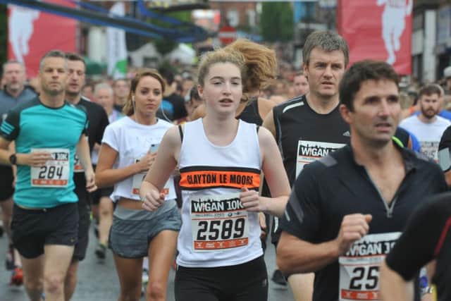 Action from the fourth annual Wigan 10K