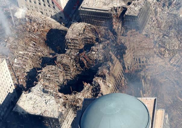 Ground Zero after the 9/11 attacks in New York