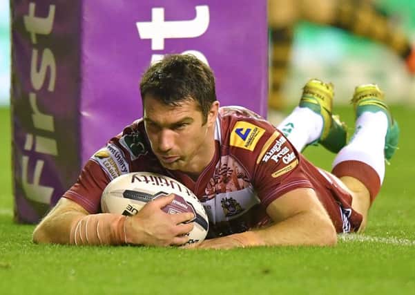 Matty Smith crosses for one of his two tries last week