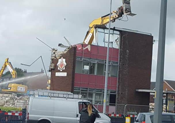 Reader Colm Hobbs sent in this picture of Wigan's age-old fire station at the Saddle Junction being demolished
