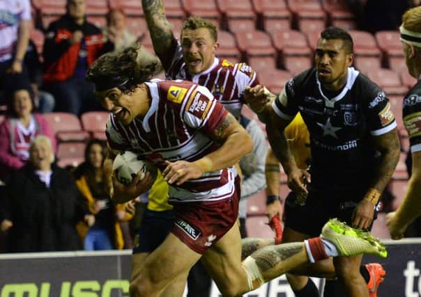 Anthony Gelling scores the match-sealing try