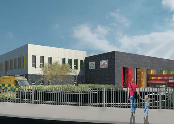 An artist's impression of the new joint fire and ambulance station in Wigan