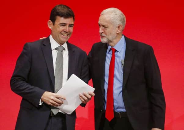 Mr Burnham at the Labour conference with leader Jeremy Corbyn
