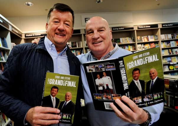 Sky Sports Rugby League commentators Eddie Hemmings and Mike Stephenson stopped off at Wigan's Waterstones store to sign copies of their new book, It's Been Grand now It's Final