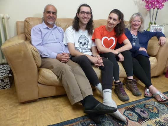 BHF Heart Trekker and Gogglebox star Alex Michael, pictured with her family, is urging people to join the Heart Trek