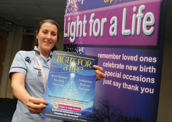 Rebekah Ashley, patient unit sister at Wigan and Leigh Hospice, launches the annual Light for a Life fund-raising event