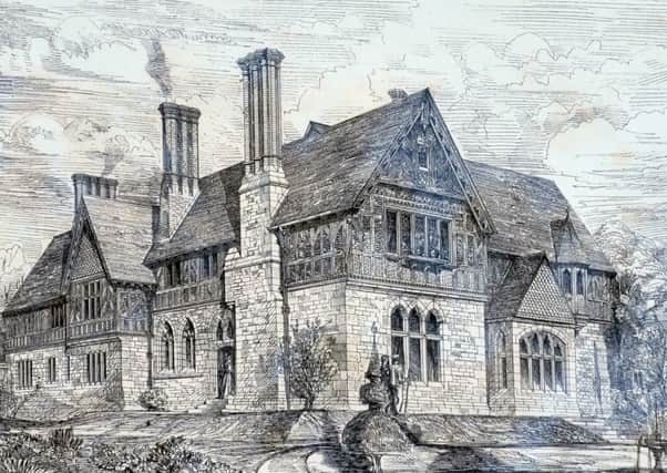 A drawing of Wigan Hall, thought to be created by architects in 1873