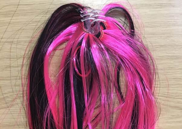 Pink coloured Creepy Crew Frightful Hair Extension