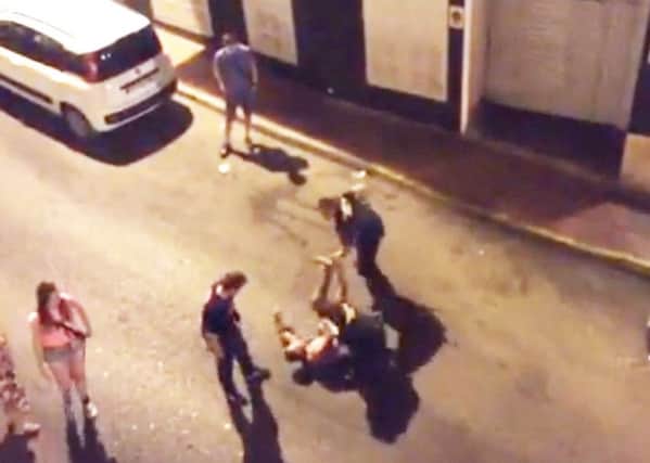 The incident in Ibiza filmed by a witness on a mobile phone