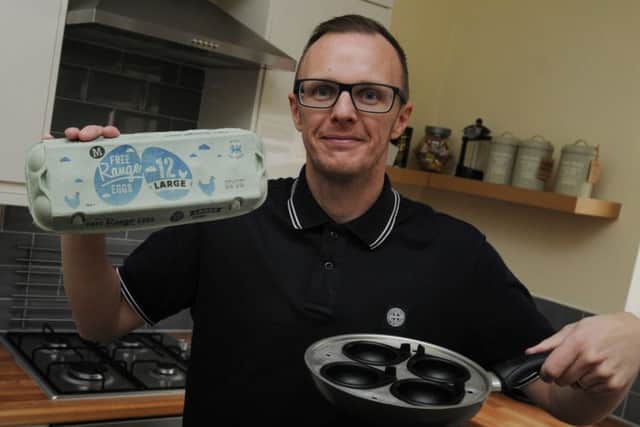 John Landy from Ince, who cracked 10 double-yolks eggs