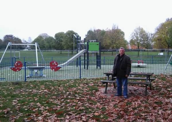 Coun Ray Whittingham at Ashfield Park play area