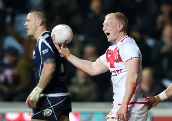 Liam Farrell celebrates his match-crowning try