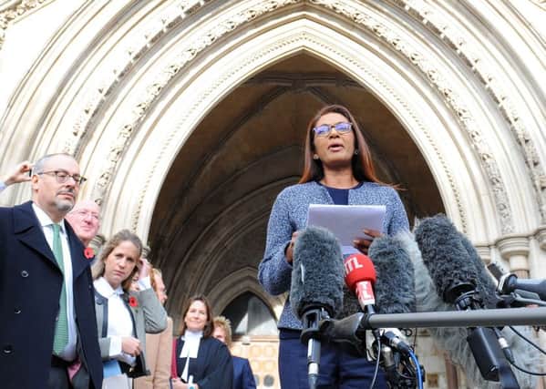 Claimant Gina Miller at the High Court where judges have ruled against the decision to trigger Article 50 without Parliaments authority