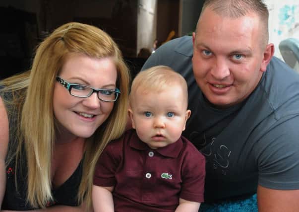 Emma Doherty and John Baldwin with 11-month-old son Bobby
