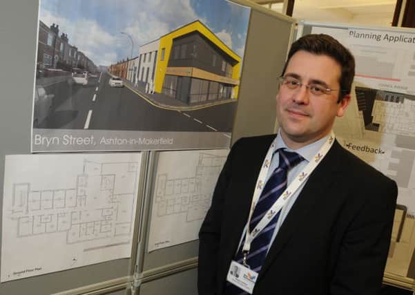 Wayne Ashton, head of strategic planning at Eric Wright Health and Care, at the consultation event showing plans for  new health centre in Ashton