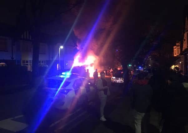 The scene of the fire on Trafalgar Road in Swinley