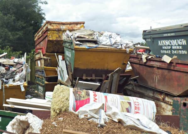The chaotic state of Ainscough Skip Hire's Wallgate yard when Environment Agency inspectors arrived