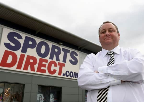 Sports Direct founder Mike Ashley outside the Sports Direct headquarters