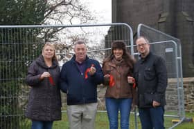 Standish Voice chair Gill Foster, Coun Ray Whittingham, Gordons wife Donna Thorpe and Standish Voice vice chair Paul Ogden