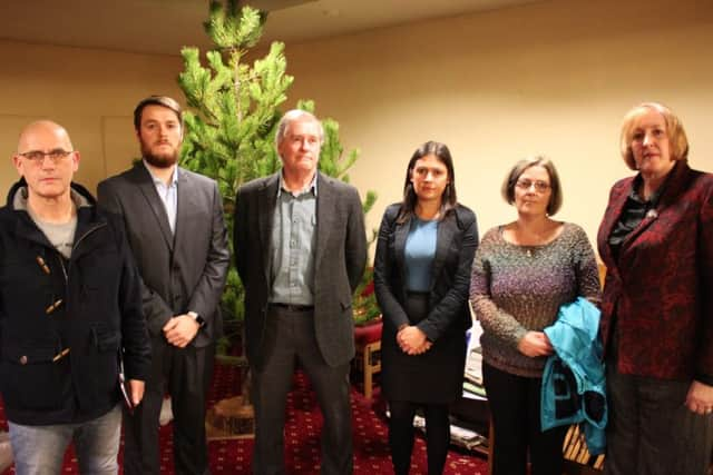 Lisa Nandy and Yvonne Fovargue with councillors at a GMSF public meeting