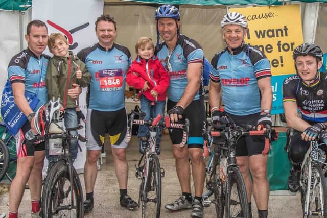 Cyclists taking part in the Great Manchester Cycle in aid of Joining Jack