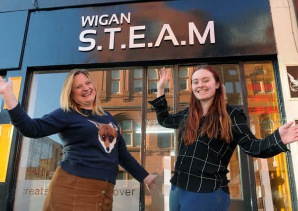 Project manager Elizabeth Griffiths with daughter and volunteer Bethan Griffiths at Wigan STEAM (Science, Technology, Engineering, Arts and Mathematics)