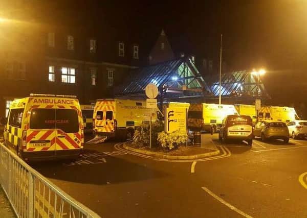 Ambulances outside Wigan accident and emergency department