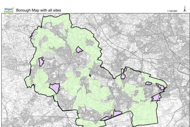 The proposed development sites in the borough are marked in purple