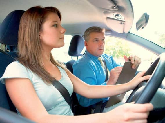 Driving test: Picture posed by models