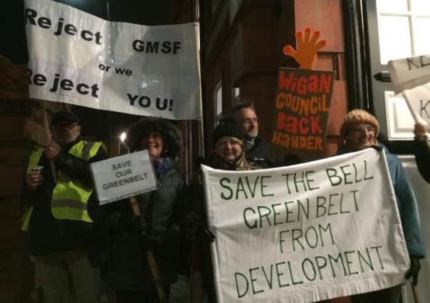 A town hall protest about the GMSF earlier this year
