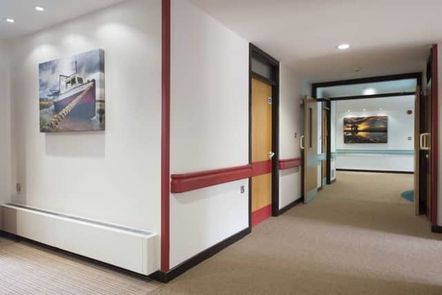 A dementia-friendly corridor at Trinity Hospice