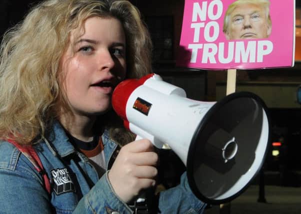 A Wigan protest took place earlier this month to coincide with President Trumps inauguration