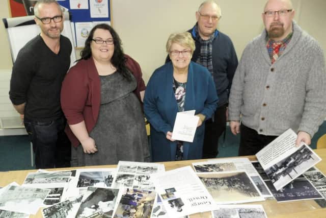 Members of the Orwell Society at Sunshine House to discuss the 80th anniversary of Orwell's visit to Wigan. Pictured are author Stephen Armstrong, Mary Delaney from ALRA, Pat Tate from Sunshine House with Quentin Kopp and Les Hurst