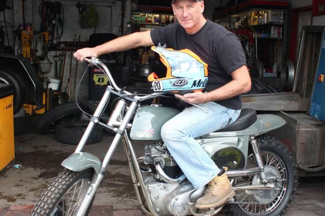 Alan on his replica Steve McQueen bike