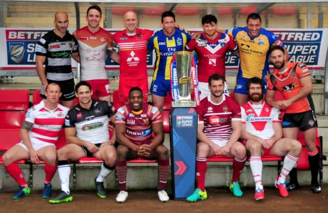 Captains and key players gathered at Leigh Sports Village for the launch of the new Super League season