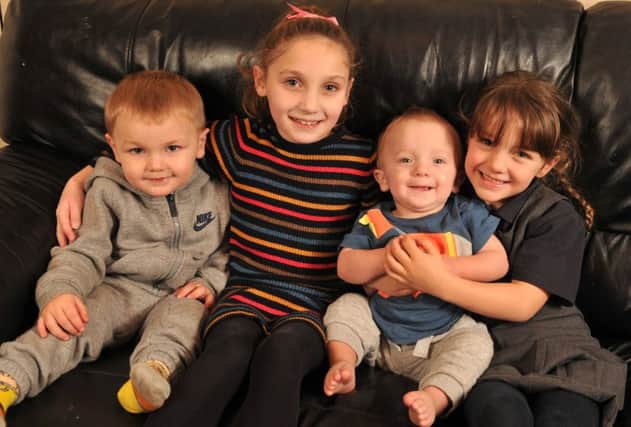 Photo Neil Cross
The family of seven-year-old cystic fibrosis sufferer Mollie Wallace are trying to raise around Â£10,000 to buy her a special airways clearance vest, pictured with her siblings Marley, Maisie and Max