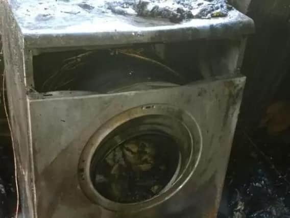 Fire caused by a faulty tumble dryer.