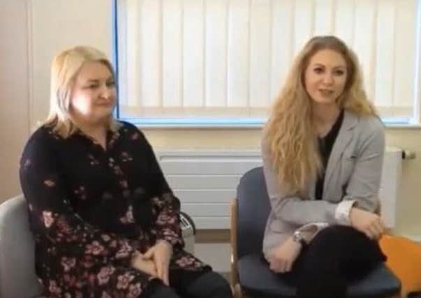 Zoe Blackmore and mum Alison in a video talking about eating disorders
