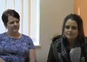 Katie Smith and mum Deborah in a video talking about eating disorders
