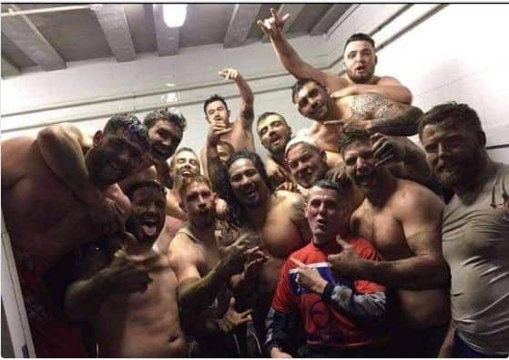Fuifui Moimoi in the Siddal dressing-room after their Challenge Cup tie