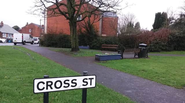 The open space and benches near Cross Street, Standish, where some residents have complained about youths drinking and smoking