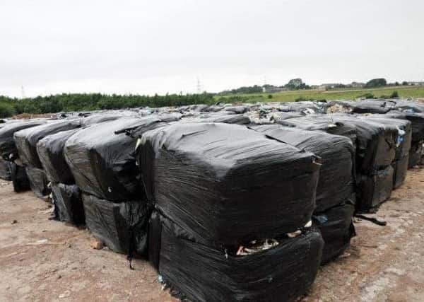 The bales of Blakeley's waste dumped in Oswaldtwistle