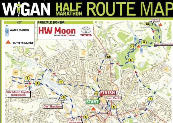 Route for Wigan half marathon