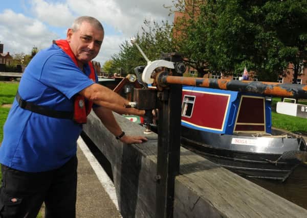 Peter Baxter on the locks at Trencherfield Mill, Wigan.