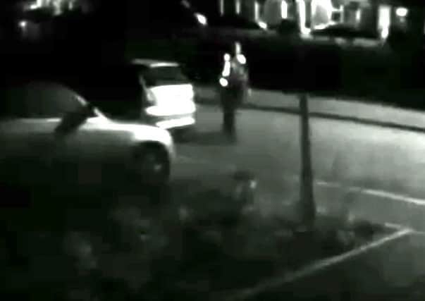 The tyre slasher caught on camera