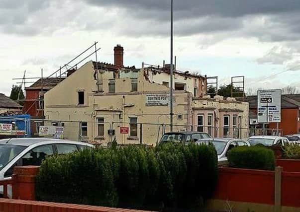 Demolition of Oddfellows Arms in Bryn