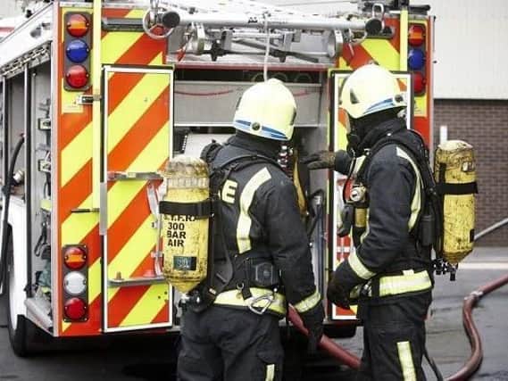 Firefighters tackled the blaze in Leigh last night