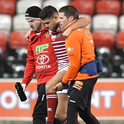 Jake Shorrocks suffered a knee injury at Widnes